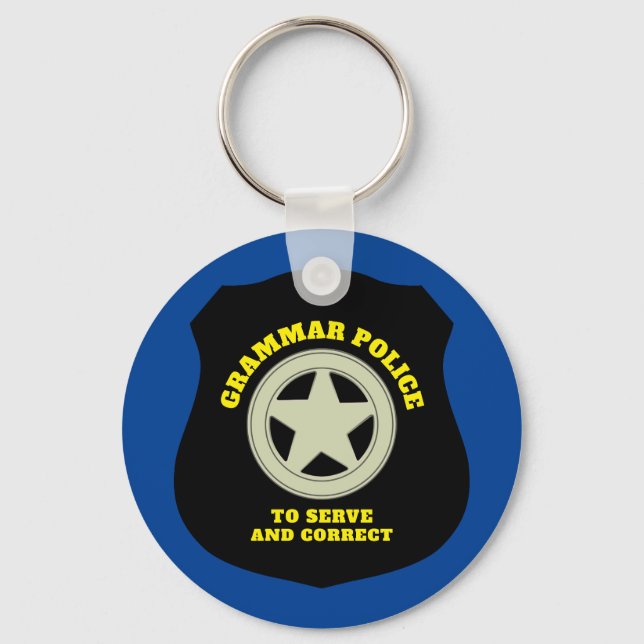 Porte-clés Insigne de la police de grammaire (Recto)