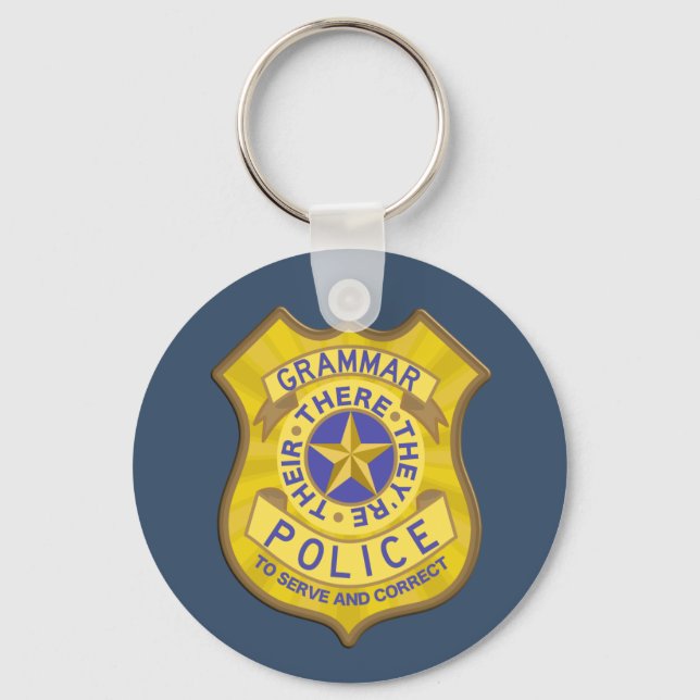 Porte-clés Insigne de la police de grammaire (Recto)