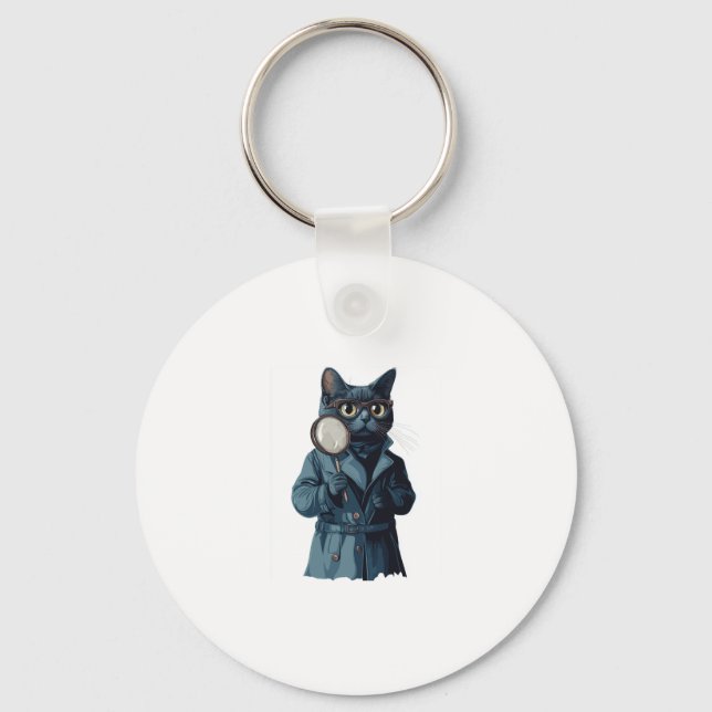 Porte-clés Inspecteur Whiskers � Drôle Chat Mystère Novel (Recto)