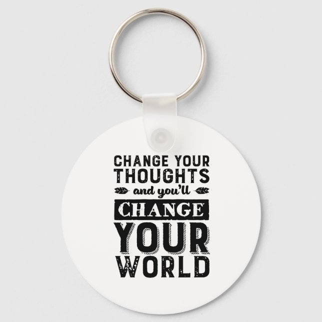 Porte-clés Inspiration Changer votre pensée Changer le monde (Recto)