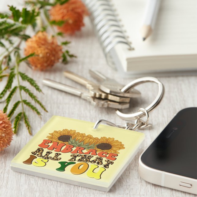 Porte-clés Inspiration Embrace Wordart Porte - clé (Devant Droit)