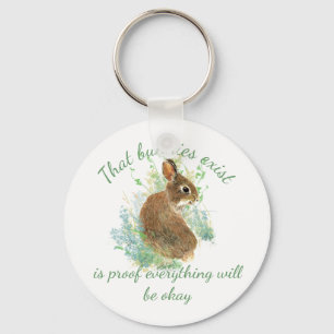 Porte-clés Inspiration Tout sera OK Citation Bunny
