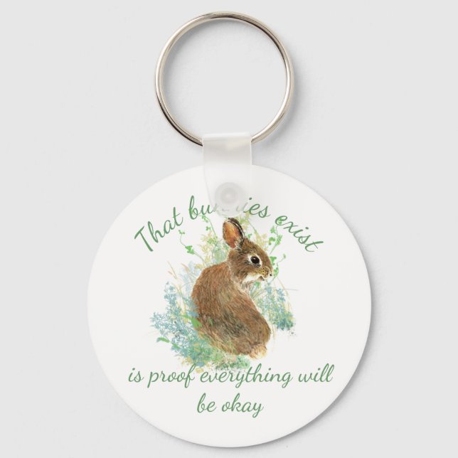 Porte-clés Inspiration Tout sera OK Citation Bunny (Recto)