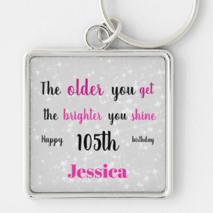 Porte-clés Inspirational Happy 105e anniversaire