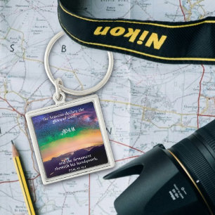 Porte-clés Inspirational Psaume 19:1 Galaxy Sky Nom personnal