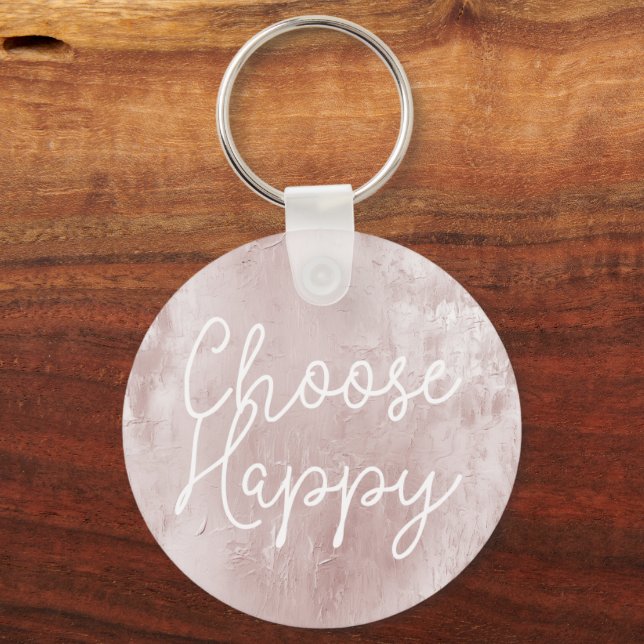 Porte-clés Inspirationnel Happy Chic Dusty Rose rose pâle (Recto)
