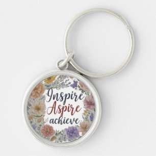 Porte-clés Inspirer Aspire Atteindre Porte - clé Rond Premium