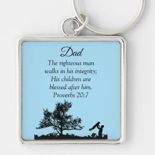 Porte-clés Inspirer papa Proverbes Enfants 20:7 Personnalisé