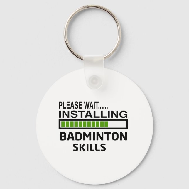 Porte-clés Installation des compétences en badminton (Recto)