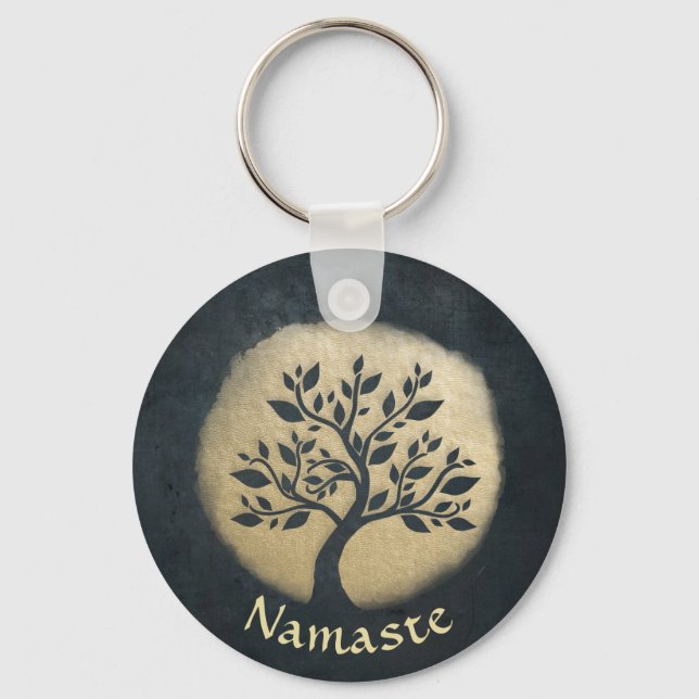 Porte-clés Instructeur de méditation Yoga Studio Black Gold T (Recto)