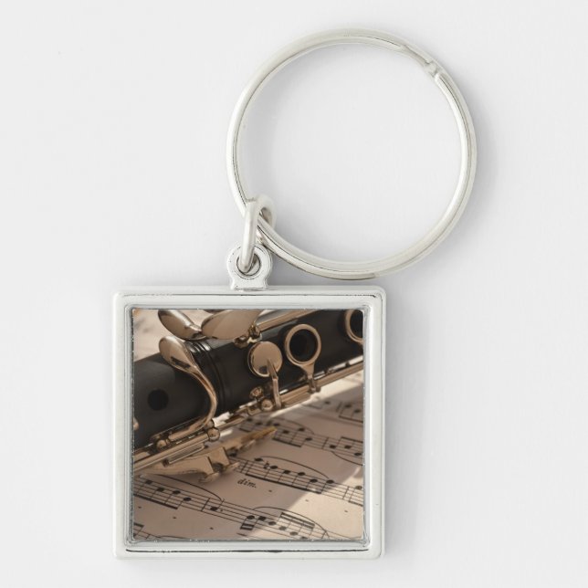 Porte-clés Instrument de musique de clarinette avec la (Devant)
