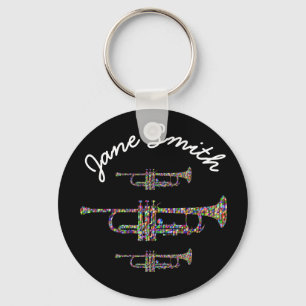 Porte-clés Instrument de musique trompette funky