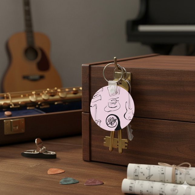 Porte-clés Instruments De Musique Sur Porte - clé Rose (Créateur téléchargé)