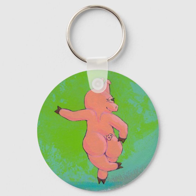 Porte-clés Intitulé : Elusive Irish Dancing Pig (Recto)