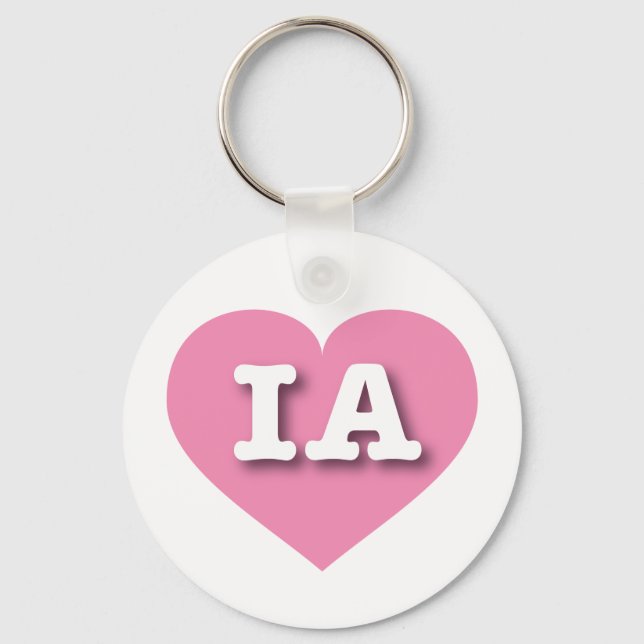Porte-clés Iowa Coeur rose - J'aime IA (Recto)