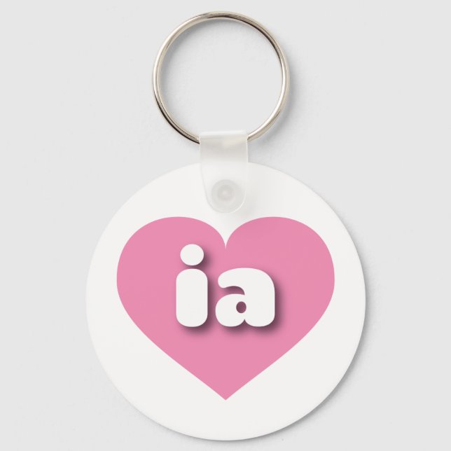 Porte-clés Iowa coeur rose - J'aime ia (Recto)