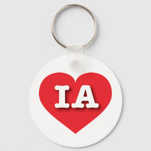 Porte-clés Iowa Red Heart - J'aime IA