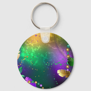 Porte-clés Iridescente mardi gras arrière - plan avec perles