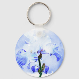Porte-clés Iris Arborés - Bleu Et Blanc