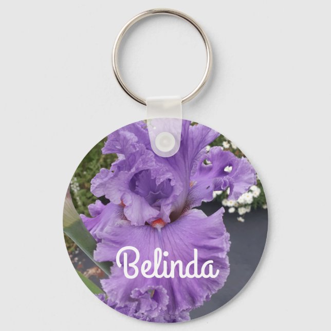 Porte-clés Iris Iris Lavande Florale Fleur Violet (Recto)