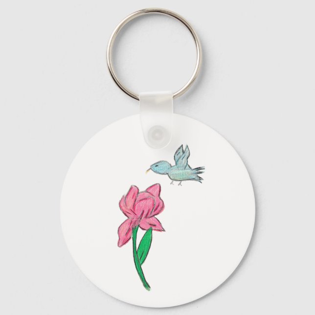 Porte-clés Iris rose (Recto)