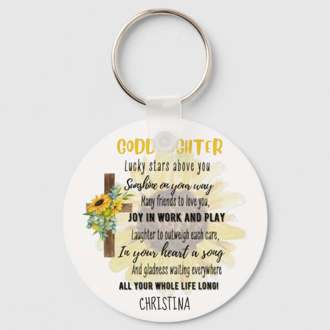 Porte-clés Irish Blessing For GODDAUGHTER - Cadeau Personnali (Recto)