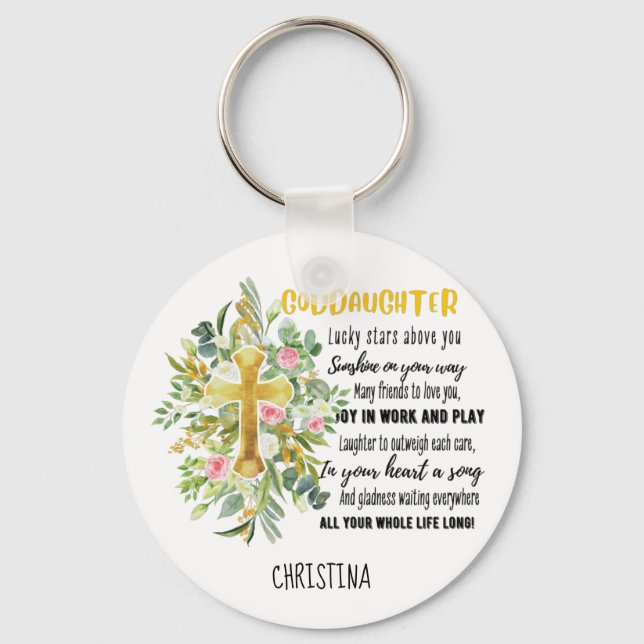 Porte-clés Irish Blessing For GODDAUGHTER - Cadeau Personnali (Recto)