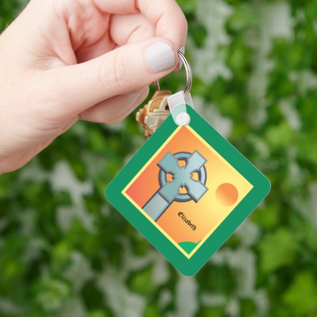 Porte-clés Irish Blessings Cross Personalized (main)