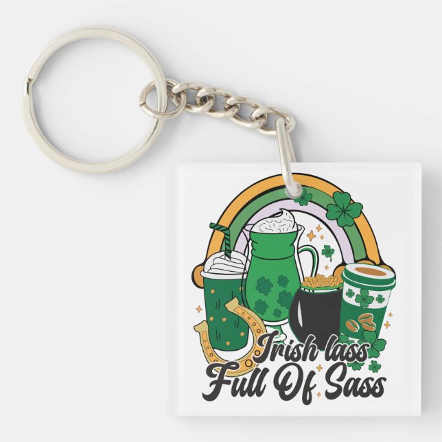 Porte-clés Irish Lass Full of Sass - Cheeky St. Patrick's Day (Devant)