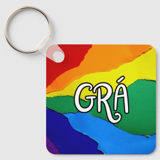 Porte-clés Irish Rainbow Love - Grá signifie amour (Recto)