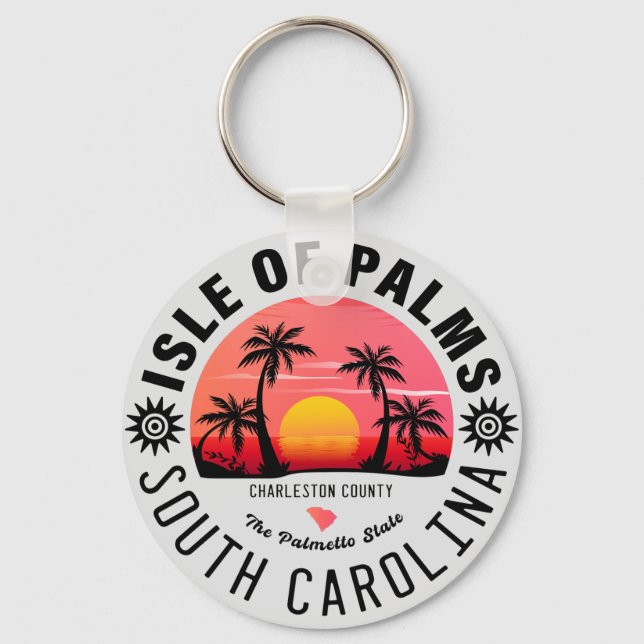 Porte-clés Isle of Palms SC Retro Sunset Souvenirs 80s (Recto)