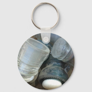 Porte-clés Isolateurs en verre vintage et une poignée de port