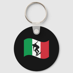 Porte-clés Italie Planche à roulettes Graphisme Drapeau natio