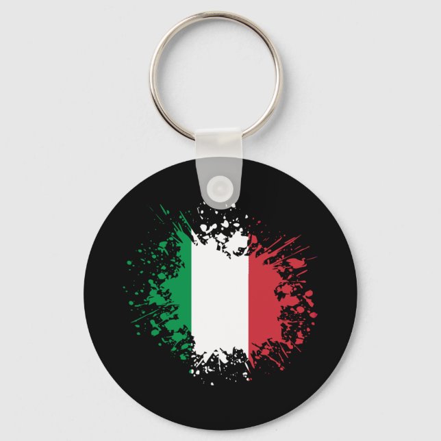 Porte-clés Italie Souvenir Landmark, Italie Drapeau Voyage (Recto)