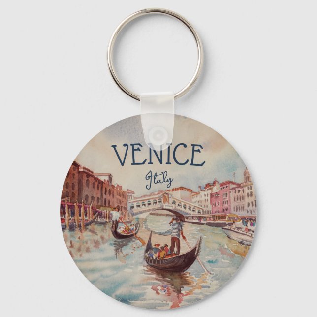 Porte-clés Italie Voyage - VENICE aquarelle souvenir (Recto)