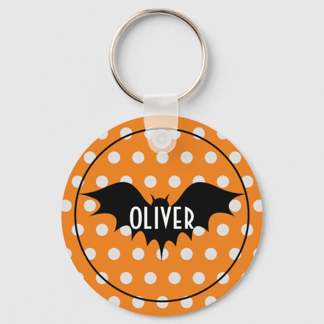 Porte-clés Itinéraire d'Halloween ou traiter monogramme perso (Recto)