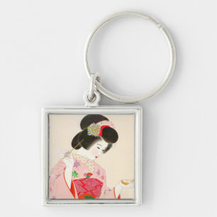Porte-clés Ito Shinsui Comprend une dame japonaise geisha