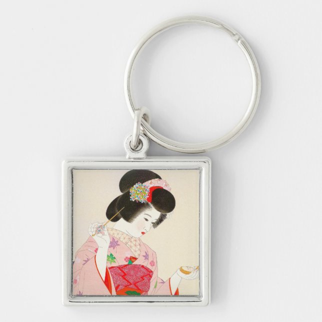 Porte-clés Ito Shinsui Comprend une dame japonaise geisha (Devant)
