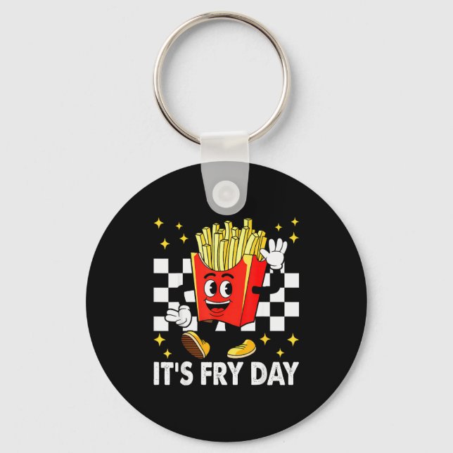Porte-clés It's Fry Day - Funny French Fries Fast Food  (Recto)