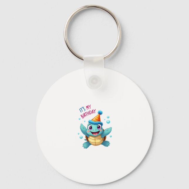 Porte-clés It's My Birthday Cute Sea Turtle Ocean Birthday Pa (Recto)