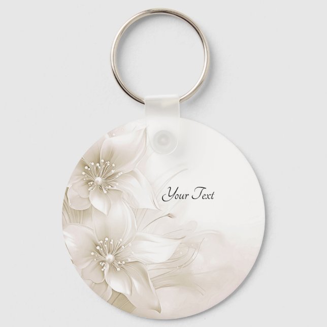 Porte-clés Ivory White Flowers Keychain (Recto)