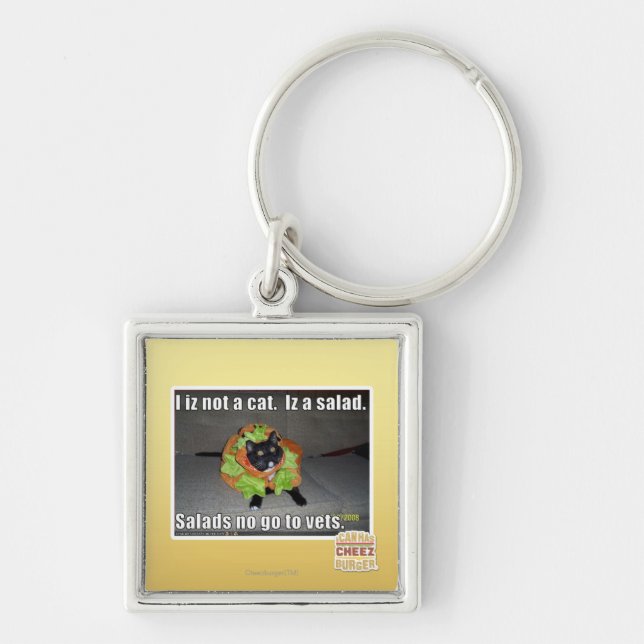 Porte-clés Iz I pas un chat. Iz une salade (Devant)