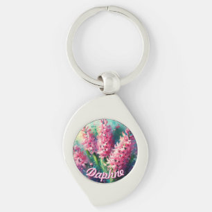 Porte-clés Jacinthe rose personnalisée Hyacinthe Floral
