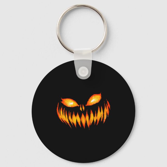 Porte-clés Jack O Lantern Y Carved Pumpkin Face Halloween Cos (Recto)