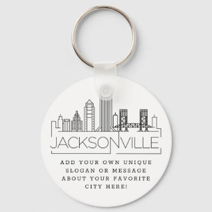 Porte-clés Jacksonville Stylisé Skyline   Slogan personnalisé