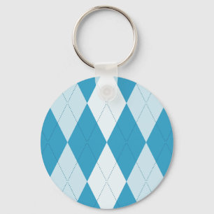 Porte-clés Jacquard bleu Peacock Petite forme diamant