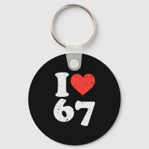 Porte-clés J'adore 67 Drôle 6 7 Déguisement Meme Six Sept Enf