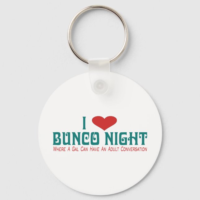 Porte-clés j'adore bunco night (Recto)