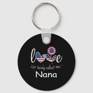 Porte-clés J'adore être Nana Drapeau des États-Unis 4 juillet