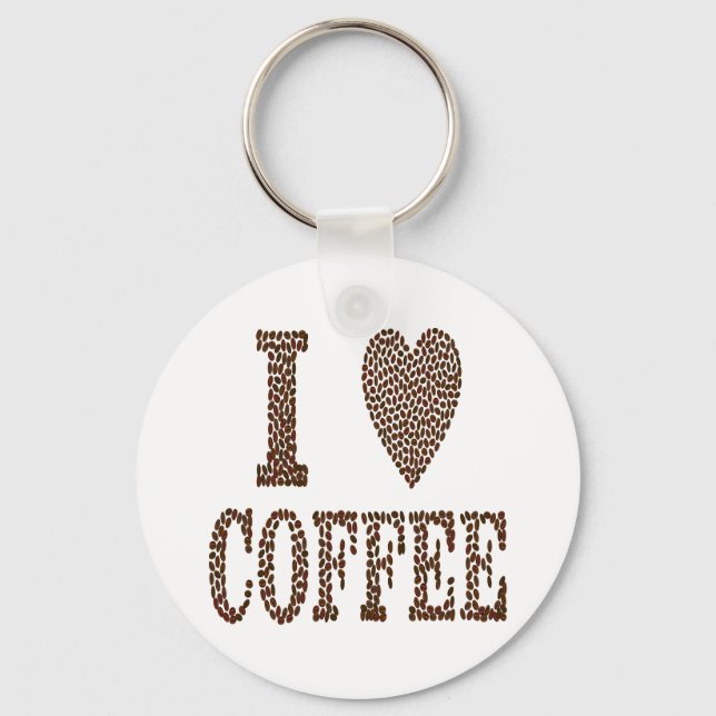 Porte-clés J'adore le café (Recto)